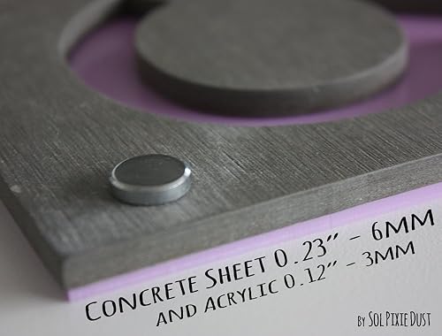 Miniatura 4 de Modern House Numbers - One Number Square Concrete with White Acrylic - Contemporary Home Address - Sign Plaque - Apartment Door Number