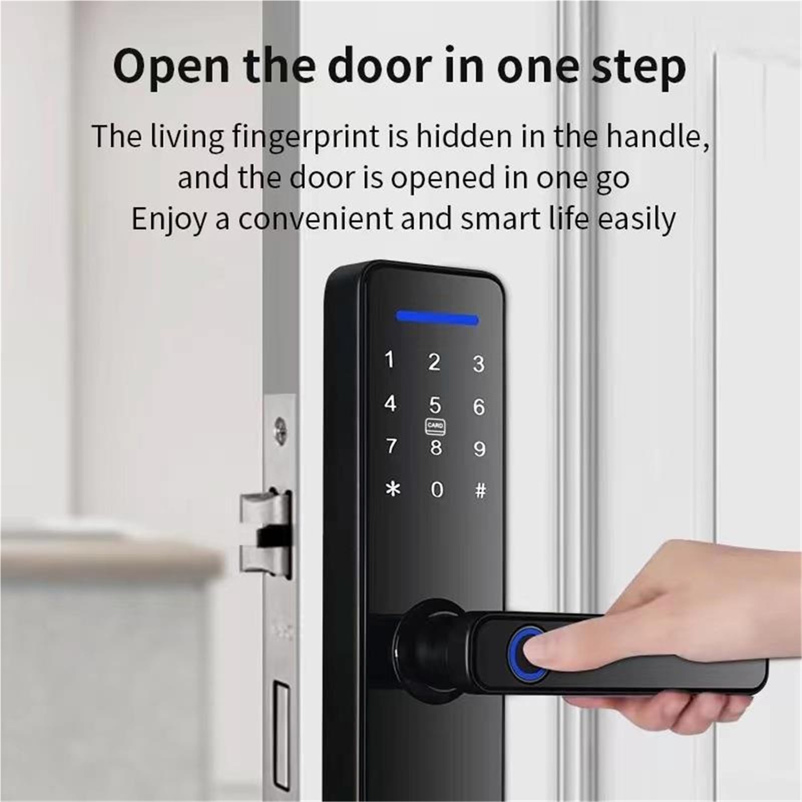 Inteligentny zamek klamki WiFi odcisk palca i pilot zdalnego sterowania inteligentny zamek do domowego biura i wypożyczalni Bezpieczny dostęp do drzwi wejściowych (22 x 200 (5050))
