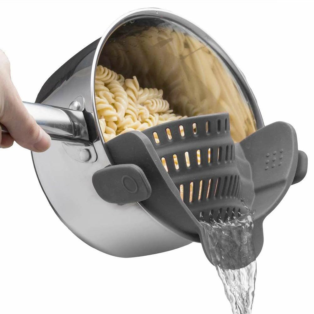 Passoire à Nouilles En Silicone à Clips - Universelle Pour Casseroles, Poêles Et Bols - Sans BPA, Lavable Au Lave-vaisselle