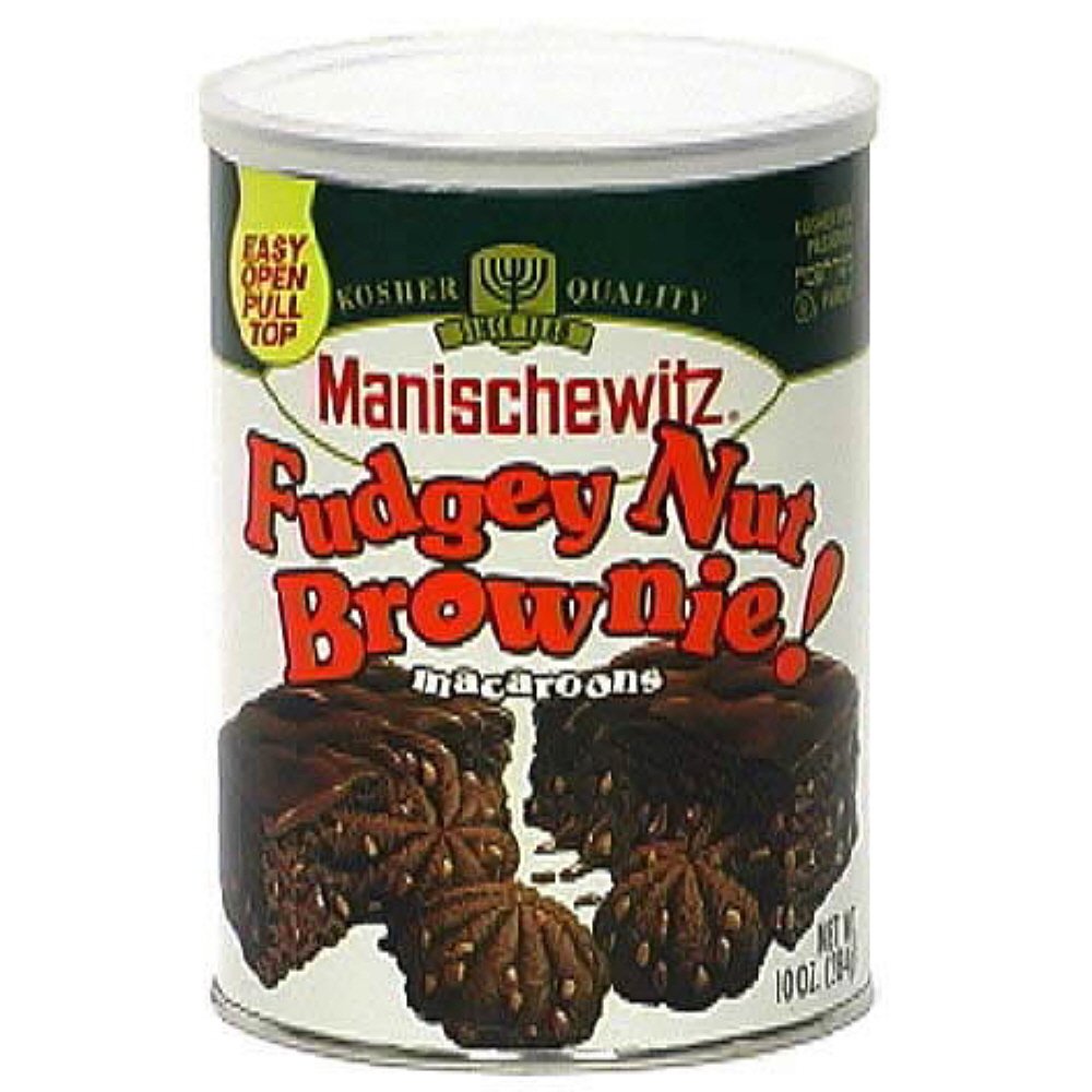 Manischewitz Chocolate Nut Brownie Macaroons, 10-Ounce Tins (Pack of 4)