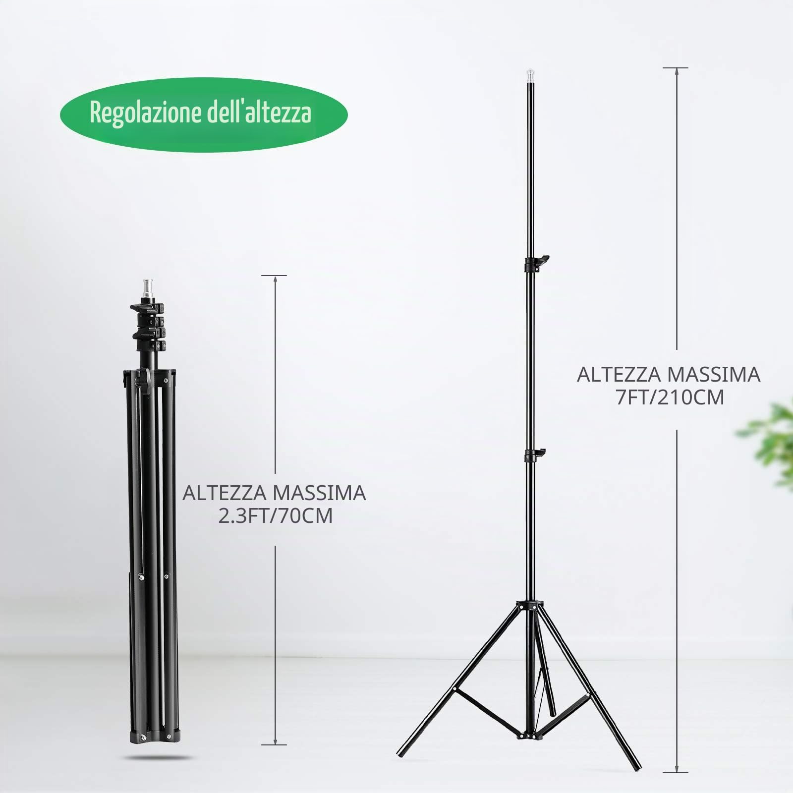Andoer Set Fotografico, Studio Fotografico Kit di Illuminazione 1.8x 2.8m/6x9ft con Sistema per Sfondo 135W 5500K Ombrello Softbox Softbox kits 5in1 Reflector for Photo Studio Fotografia Video