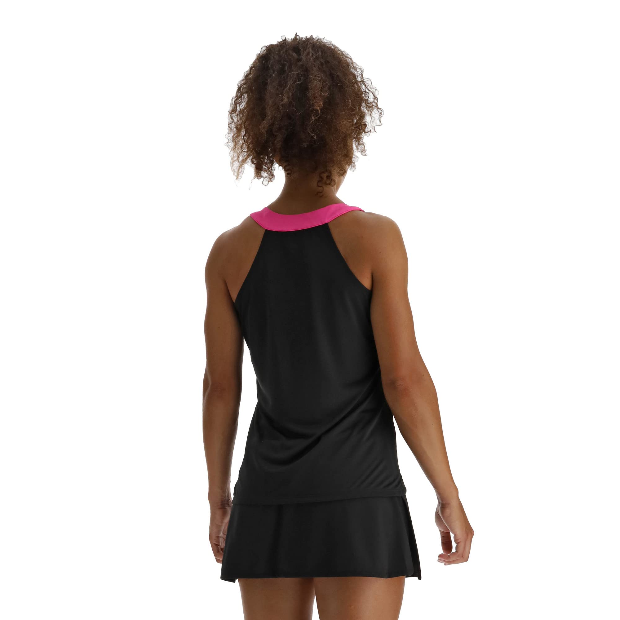 Macron Padel Prime CB Iciar Tank Woman Black/Neon Pink Printed Canotta da Gioco Donna