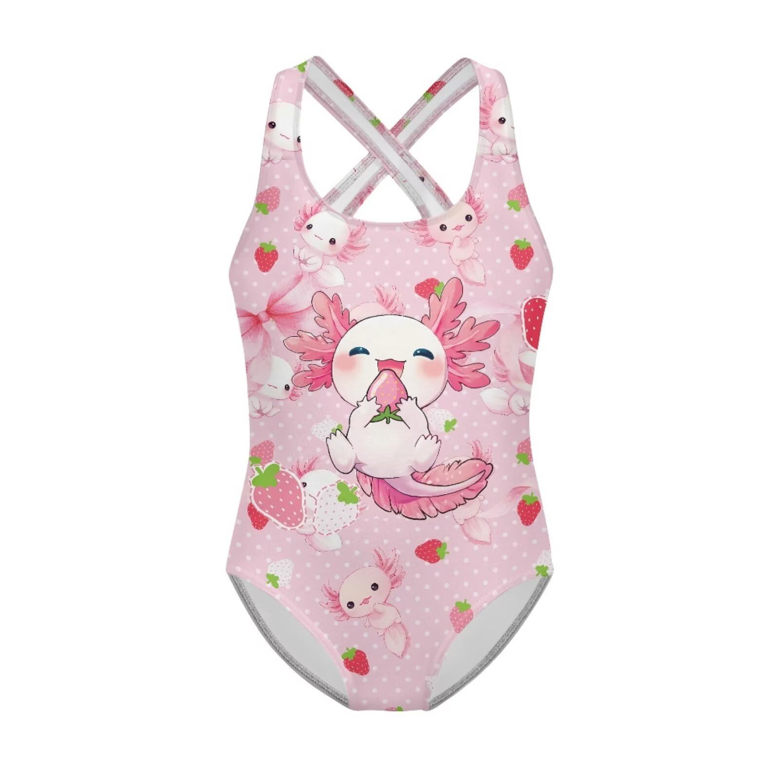 Xpyiqun Swimsuit for Girls One Piece Bathing Suits Size 5-14 Sleeveless Swimwear Cross Shoulder Strap Swimming Wear