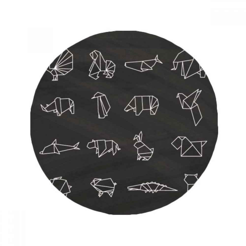 Tapis de sol rond géométrique 60cm DIYthinker antidérapant multicolore