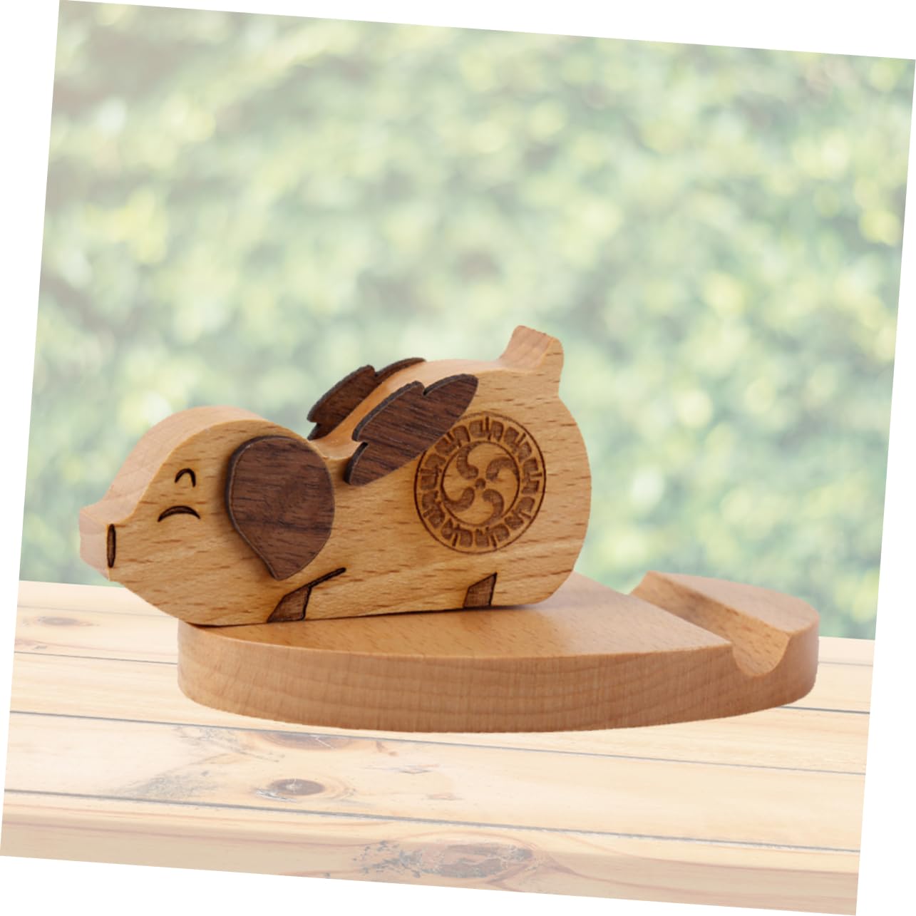 Housoutil 3 Soportes De Madera para Teléfono con Forma De Pantalla Móvil Prácticos para Escritorio Hogar Oficina Dormitorio.