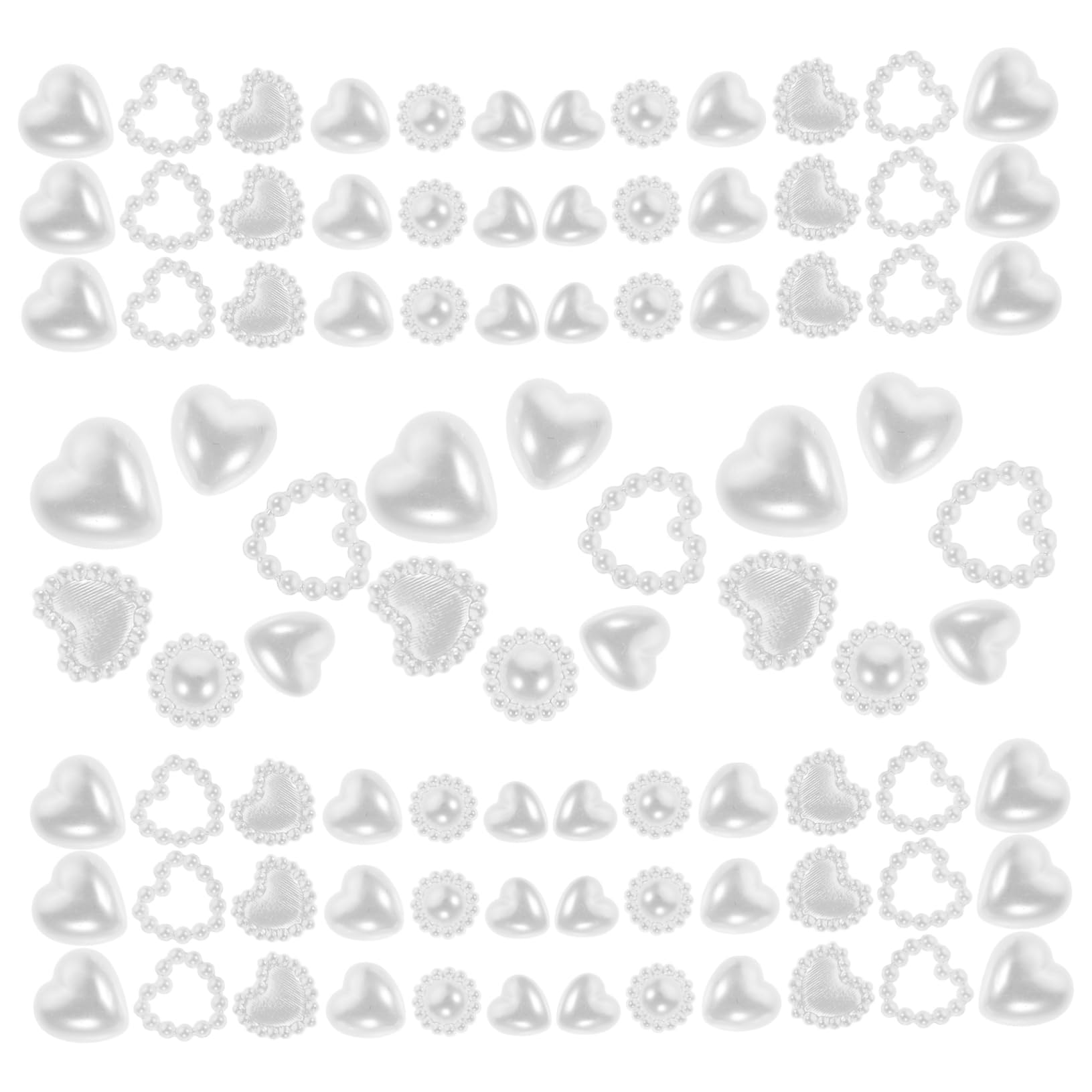 5 pezzi perline Nail Art Charms per decorazioni bianche per nail art fai da te, accessori durevoli e per gioielli per manicure e saloni di unghie