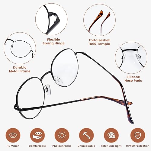 Miniatura 4 de GHDBFMB Gafas de lectura progresivas para hombres y mujeres, bloqueo de luz azul, fotocromáticos, multienfoque, lentes de transición