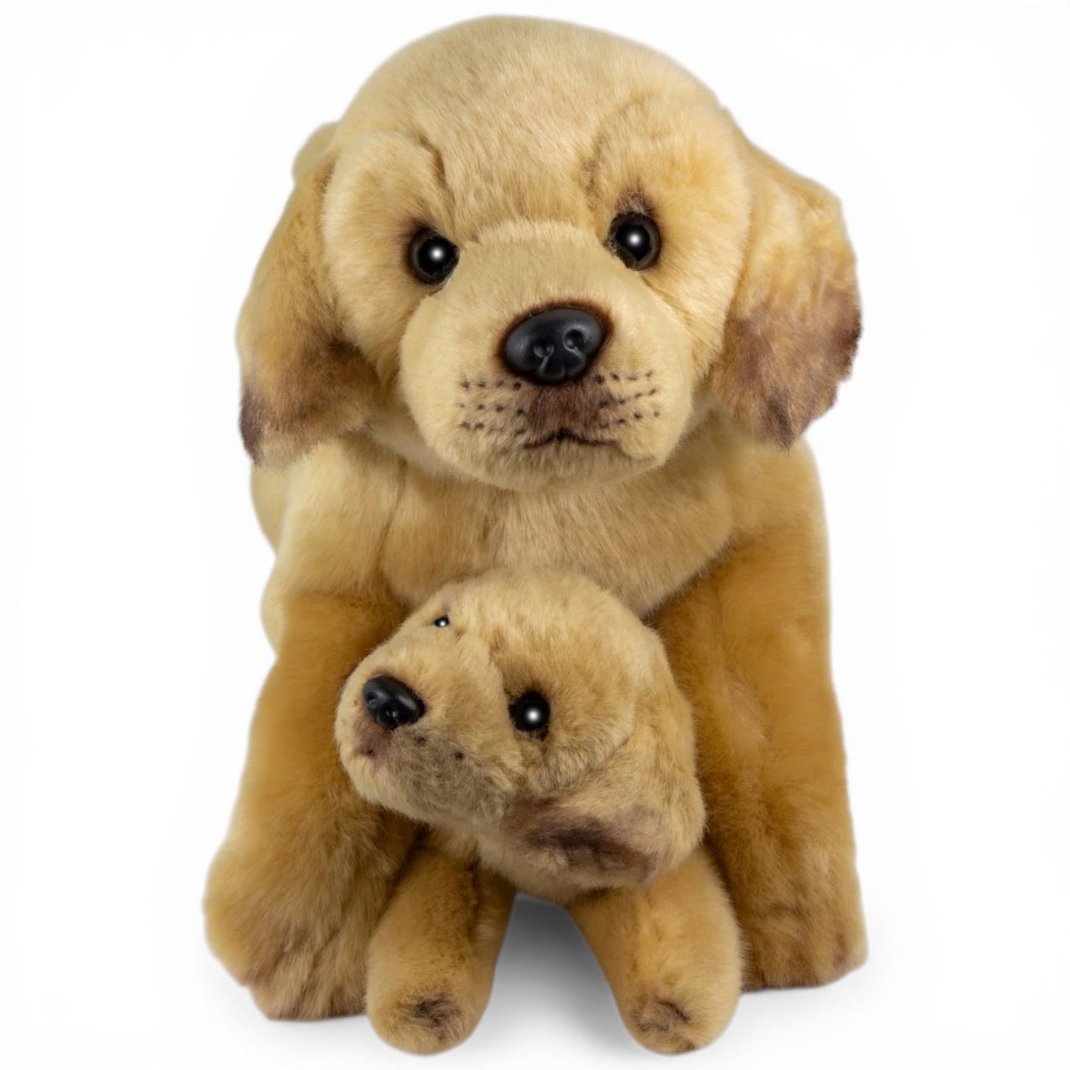 Carl Dick Labrador Tumbado con Cachorro, Aprox. 32 cm. Peluche, Peluche de Tela, Peluche para abrazar 3783