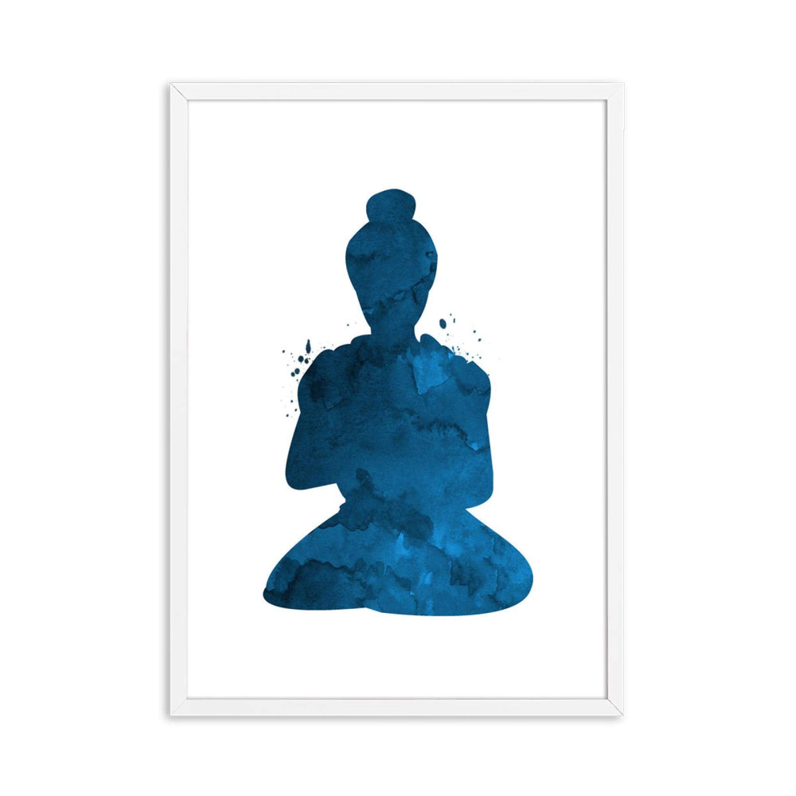 Meditación Lienzo Pintura Abstracta Estatua de Buda Loto Póster Buda Budismo Impresiones Póster para la habitación Decoración para el hogar Arte de la pared 70x90cm-3Pcs Sin marco