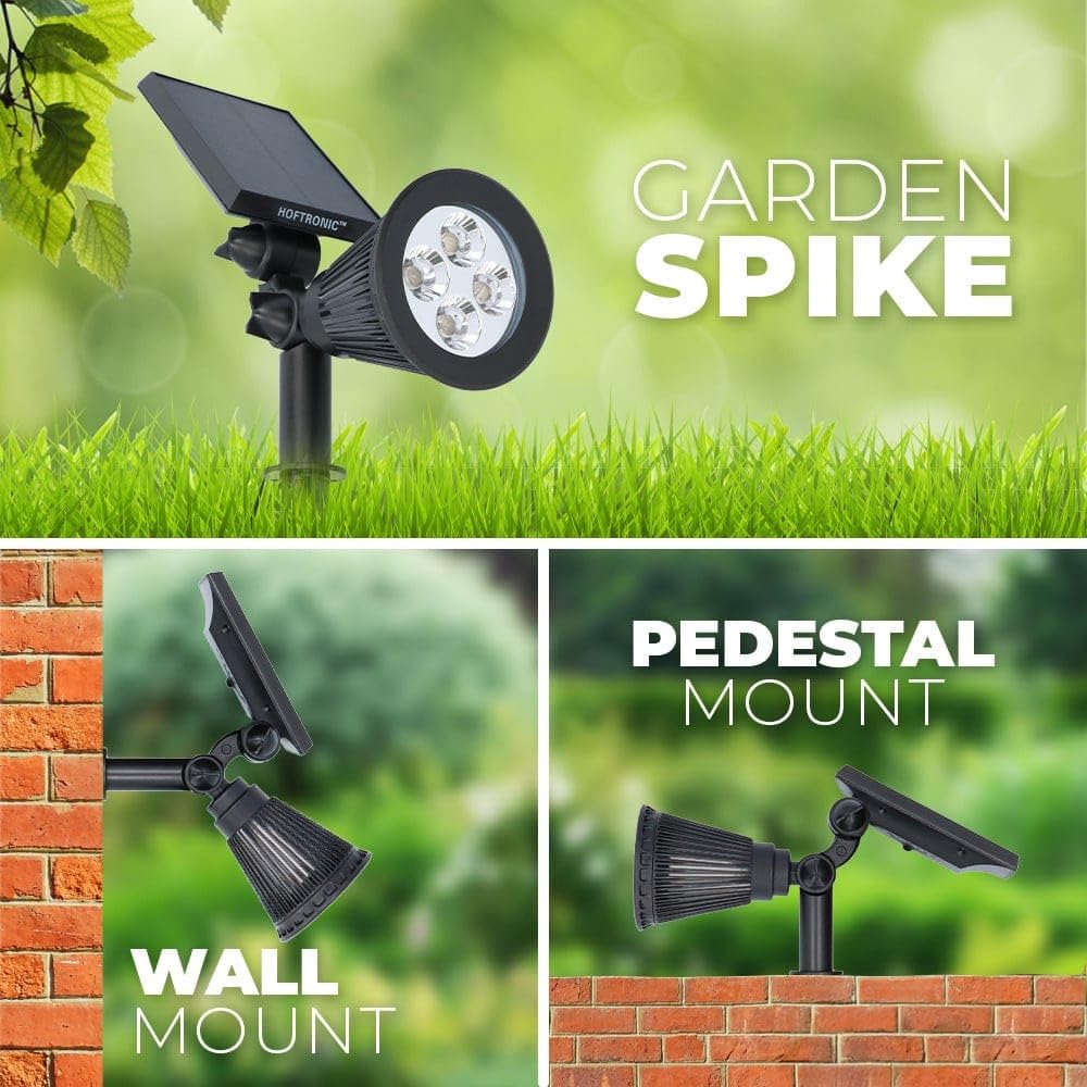 HOFTRONIC - Solar Prikspot Bend IP65 - Luci da giardino impermeabili a energia solare 4 x faretti da terra - Faretti da giardino - Illuminazione da vialetto - Lampada solare invernale con faretto