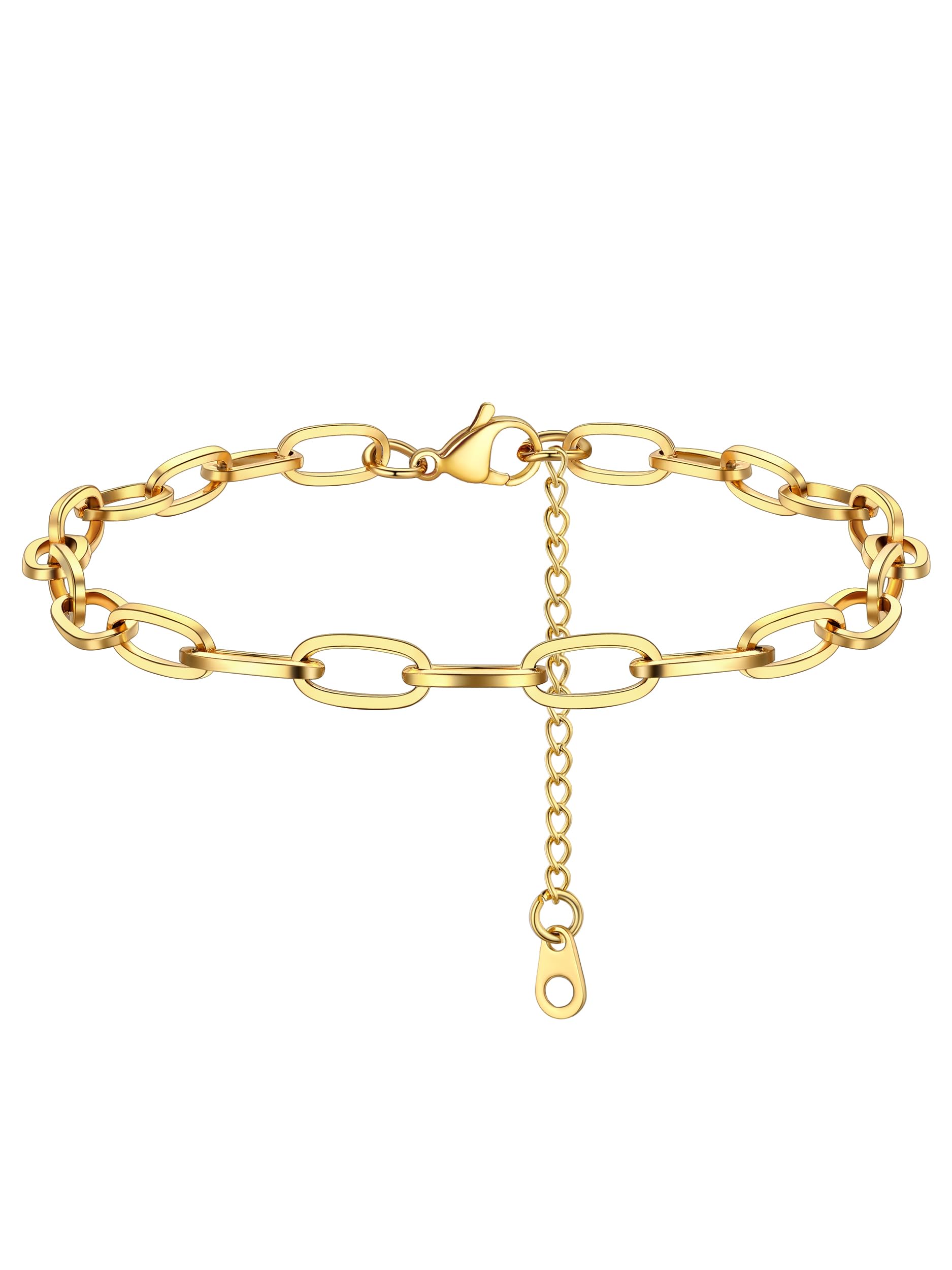 PROSTEEL Tobilleras Pulseras Acero Inoxidable 2PCS/3PCS Pulseras de Tobillo Cadena de Clip Multicapa Conjunto Joyas de Mujer Chica para Verano Playa 22cm+5cm