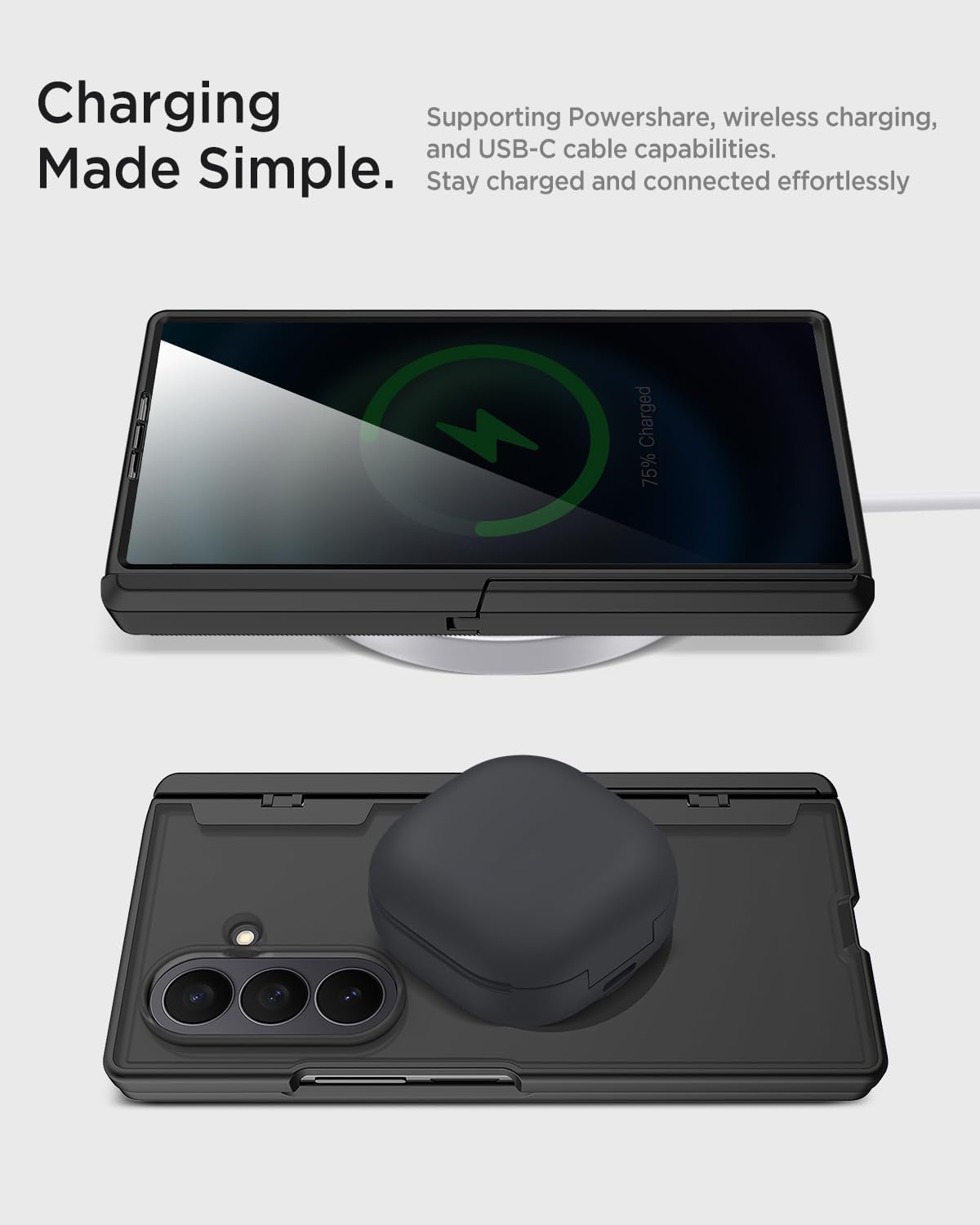 Miimall Magnet Case for Samsung Galaxy Z Fold 7, Built in Kickstand [Privacy Screen Protector] [Magnetic Hinge Protection] Military Grade&Wireless Charging Cover for Galaxy Z Fold 7 2025, Black