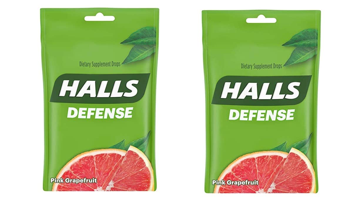 Buy Halls Defense Pink Grapefruit C Drops with Immune Support 30