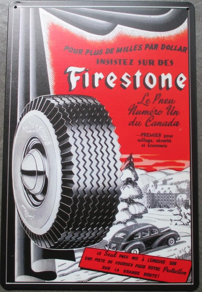 firestone tire plate number 1 in canada 30x20cm tole aging appearance
