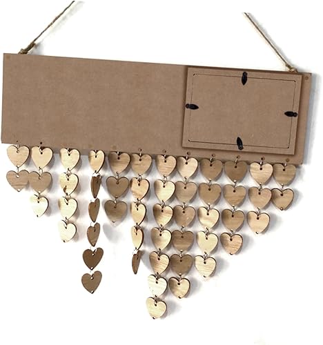 Miniatura 3 de VILLCASE Calendario recordatorio de calendario, calendarios de adviento de madera, placa conmemorativa, calendario de pared, calendario de