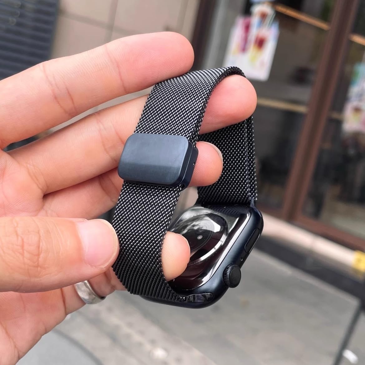 QOKNUL Compatible with Apple Watch Bands for Women Men Stainless Steel image 5