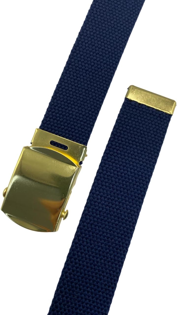 Canvas Belt with Brass Buckle - Military, Golf, Up to 55" Waist Size - Image 7