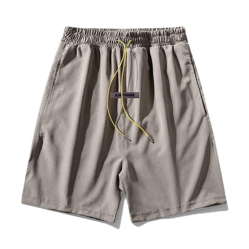 HBJWOV Mens Shorts Straight Tube Loose Fitting Casual Pants Thin Sports Khaki Shorts