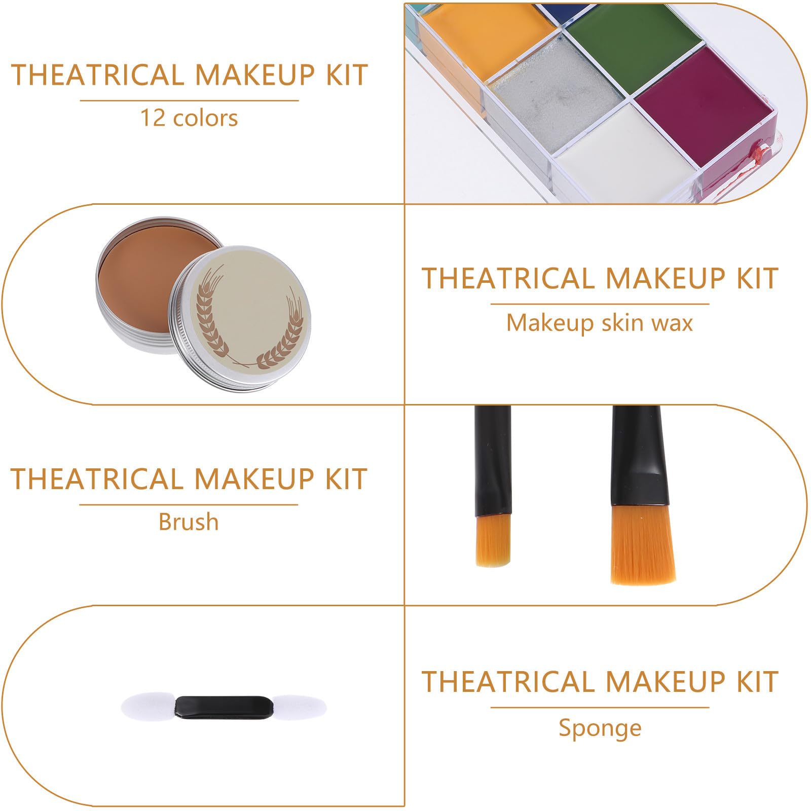 56 Piezas Set de Maquillaje Teatral para Heridas y Cicatrices