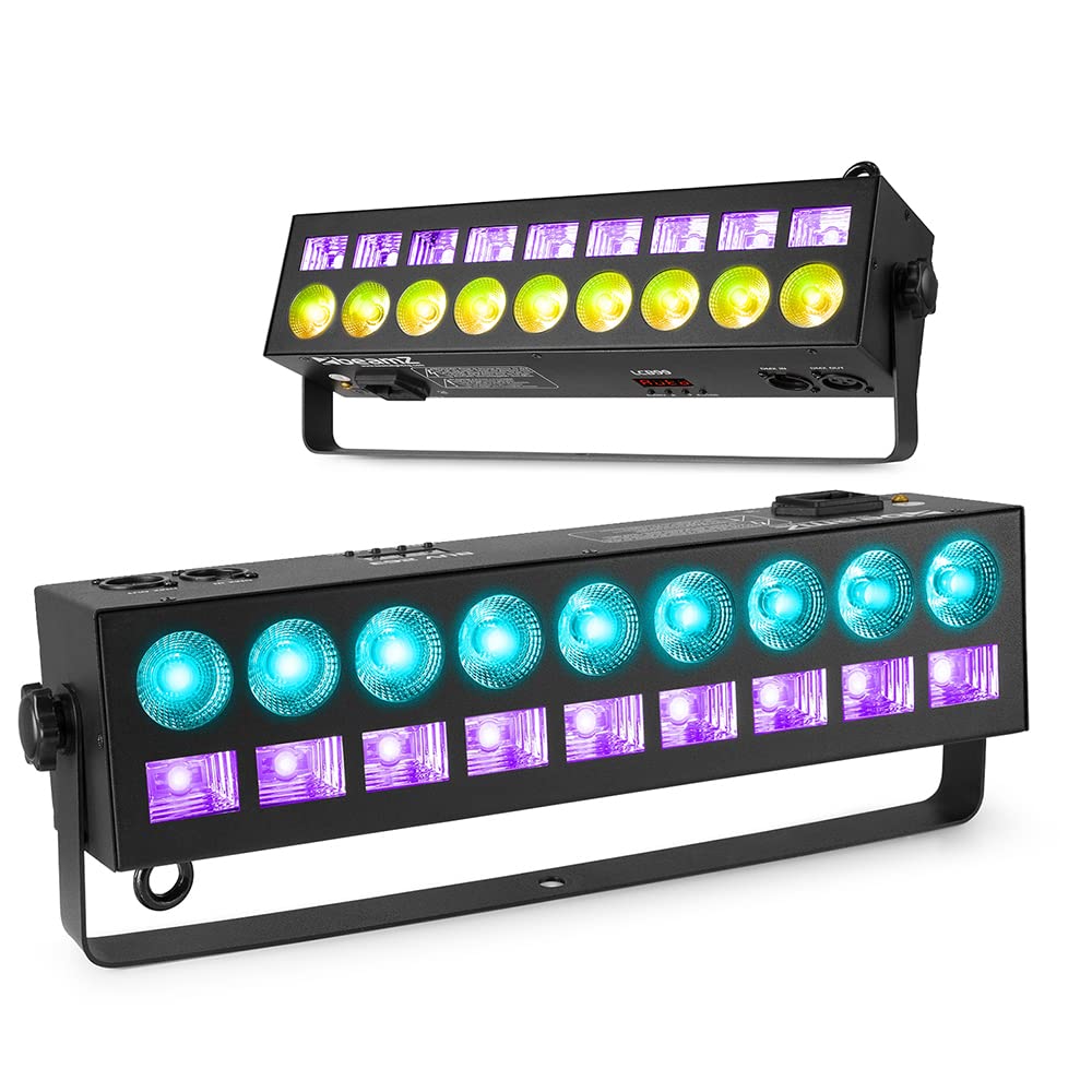 BeamZ LCB99 LED Light Bar DJ Kit - 2X RGBW & UV LED Bars with Strobe, Fade & DMX Control for Mobile DJs, Stage Uplighting & Wall Washer Effects (2-Year Warranty)