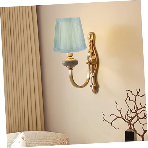 Miniatura 5 de Veemoon 1 pantalla de tela verde decoración amarilla accesorios de lino lámpara lámpara lámpara cubierta pequeña lámpara clip en la lámpara cubierta