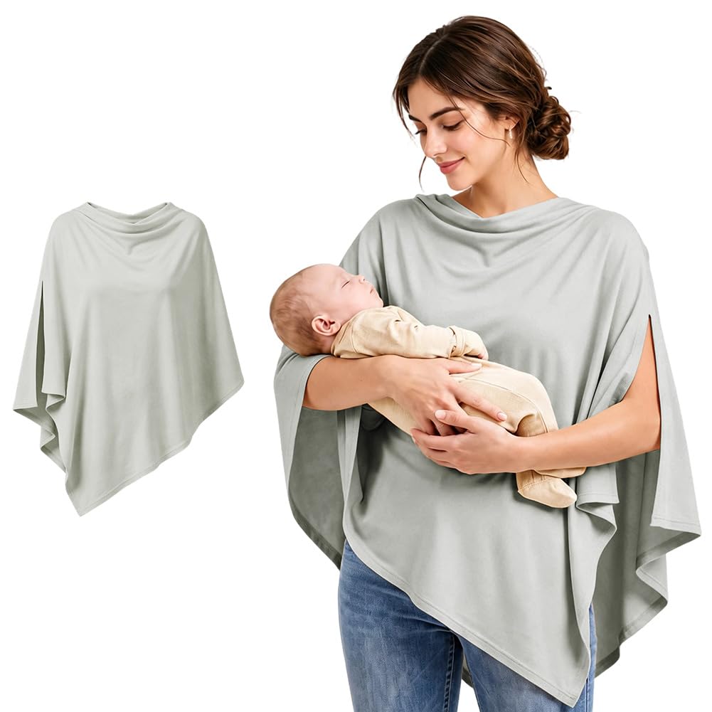 AOOWU Muslin Nursing Cover for Baby Breastfeeding, Breastfeeding Cover