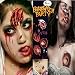 Halloween Tattoos, Scar Tattoos, Waterproof Body Face Wound Zombie Scar Wound Tattoos, Fake Blood Horror Injury Tattoo Stickers for Halloween Costume Party, Vampire Zombies Cosplay (6 Pack)