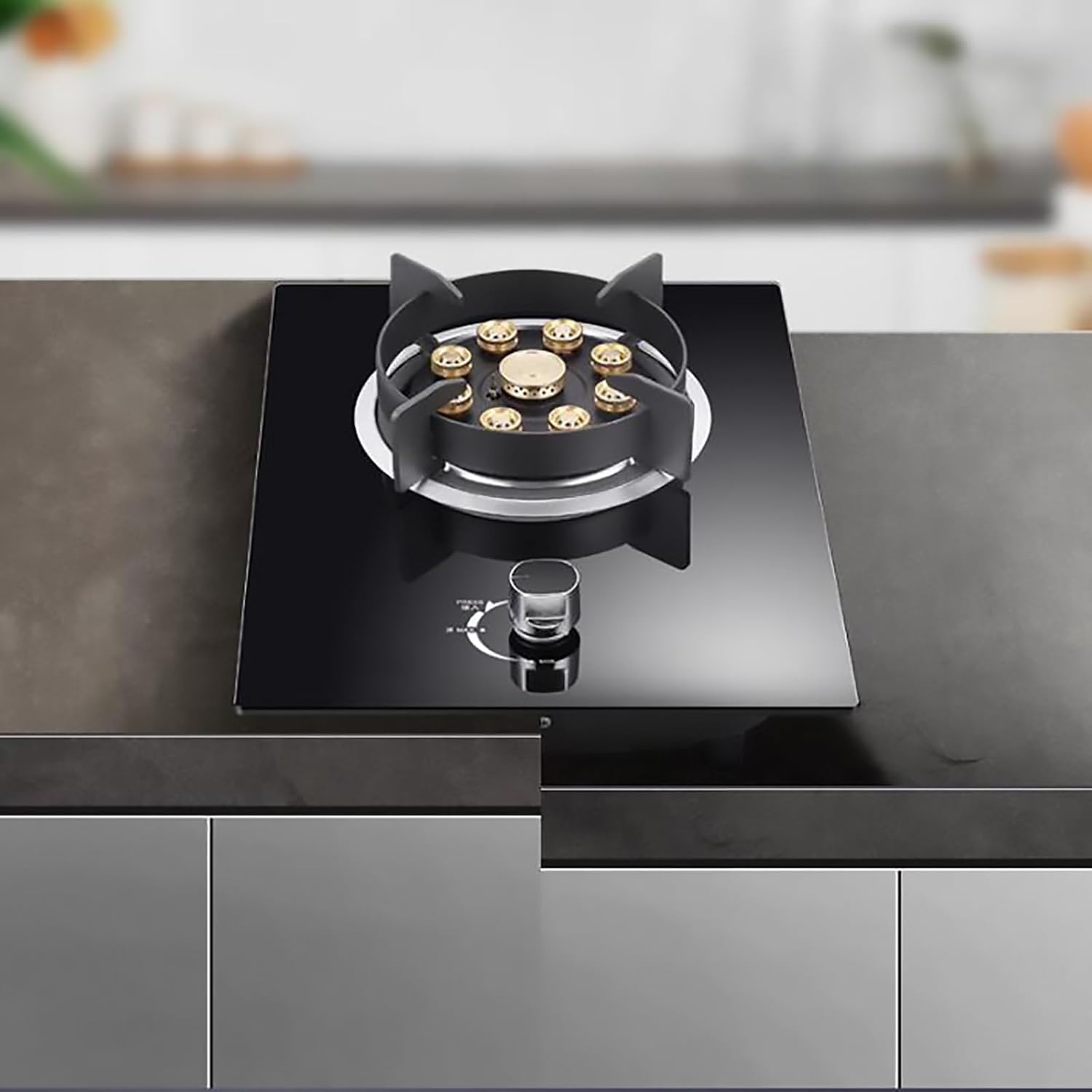 THEGA 5.2KW Gas Cooker - Portable Gas Stove, Tabletop And Flush-mounted Gas Ranges, Pulse Ignition Adjustable Flame Size Stove, With Child Lock And Flameout Protection, Easy To Clean(NG)