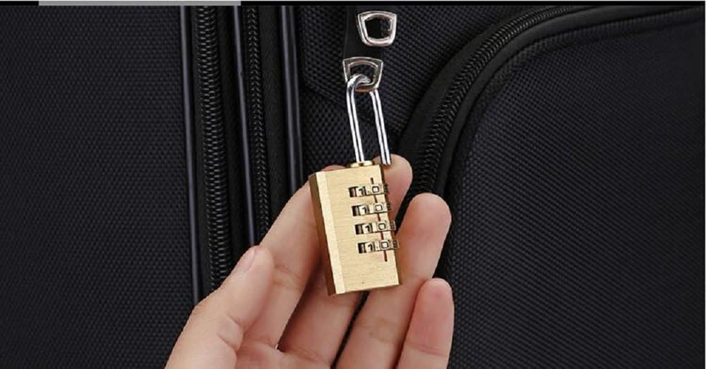MIONI 2 PCS Solid Brass Combination Lock 4 Copper Digit Padlock for Indoor and Outdoor Rustless Die-Cast Yellow