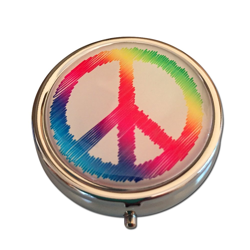 LunamaxLunamax Peace Sign Three Compartment Pocket/Purse/Travel Pill Box Case