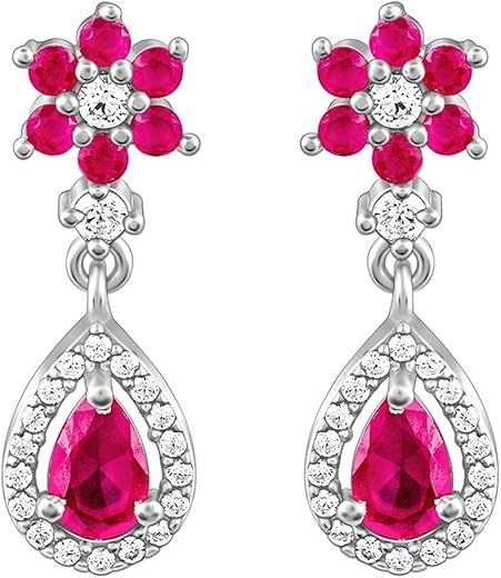 GIVA 925 Silver Pink Flower Mini Drop Earrings| Gifts for Girlfriend, Gifts for Women & Girls| With Certificate of Authenticity and 925 Stamp | 6…