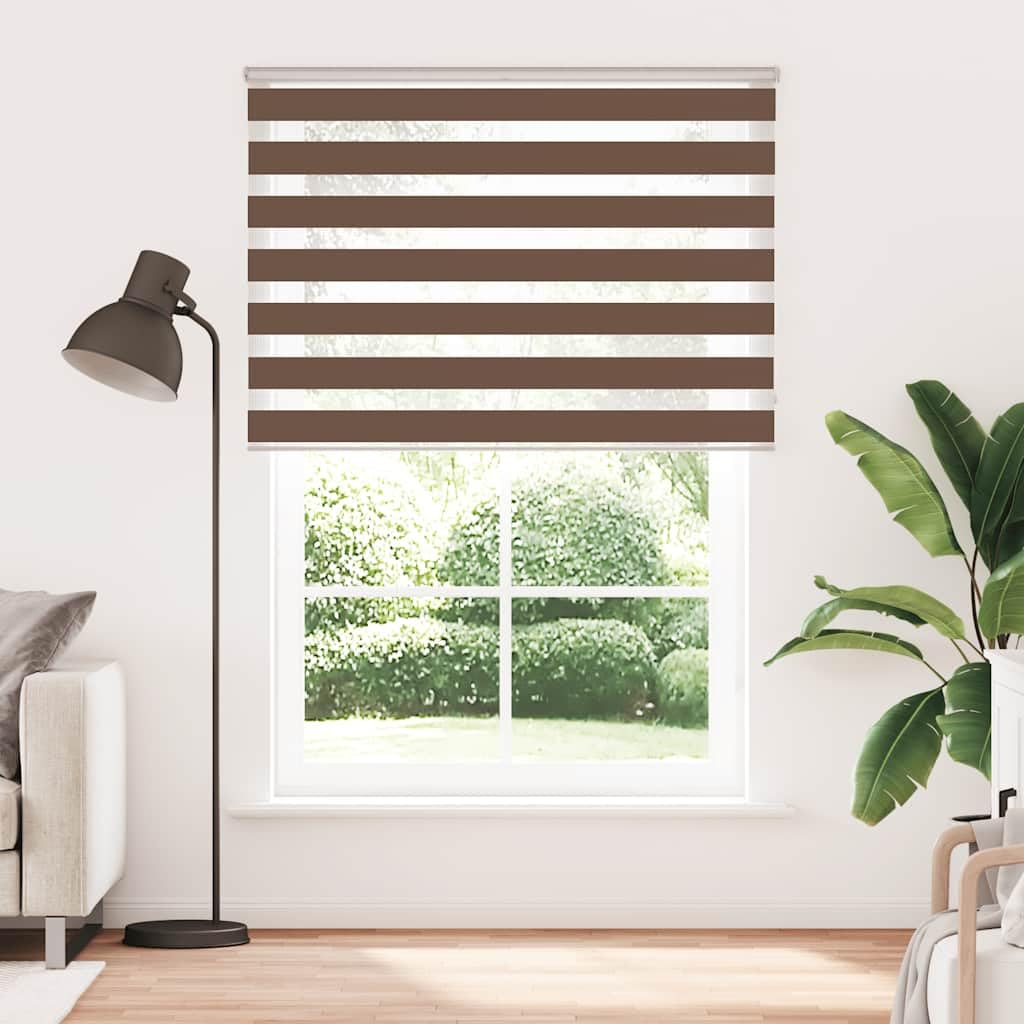 Estor doble marrón 165 x 230 cm, ancho de tela 160,9 cm, poliéster, para ventana y puerta, oscurecimiento y protección solar interior