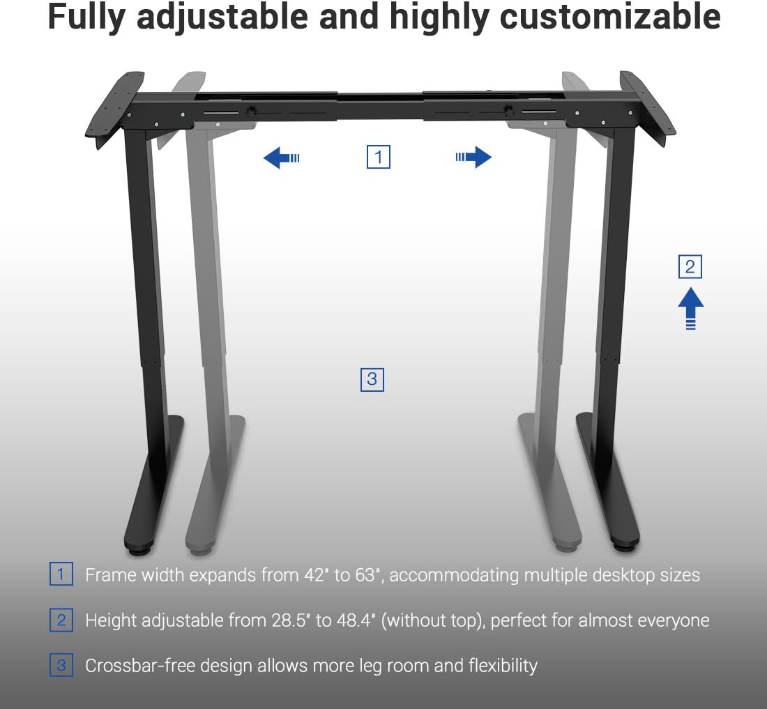 Diagram showing adjustable frame width and height