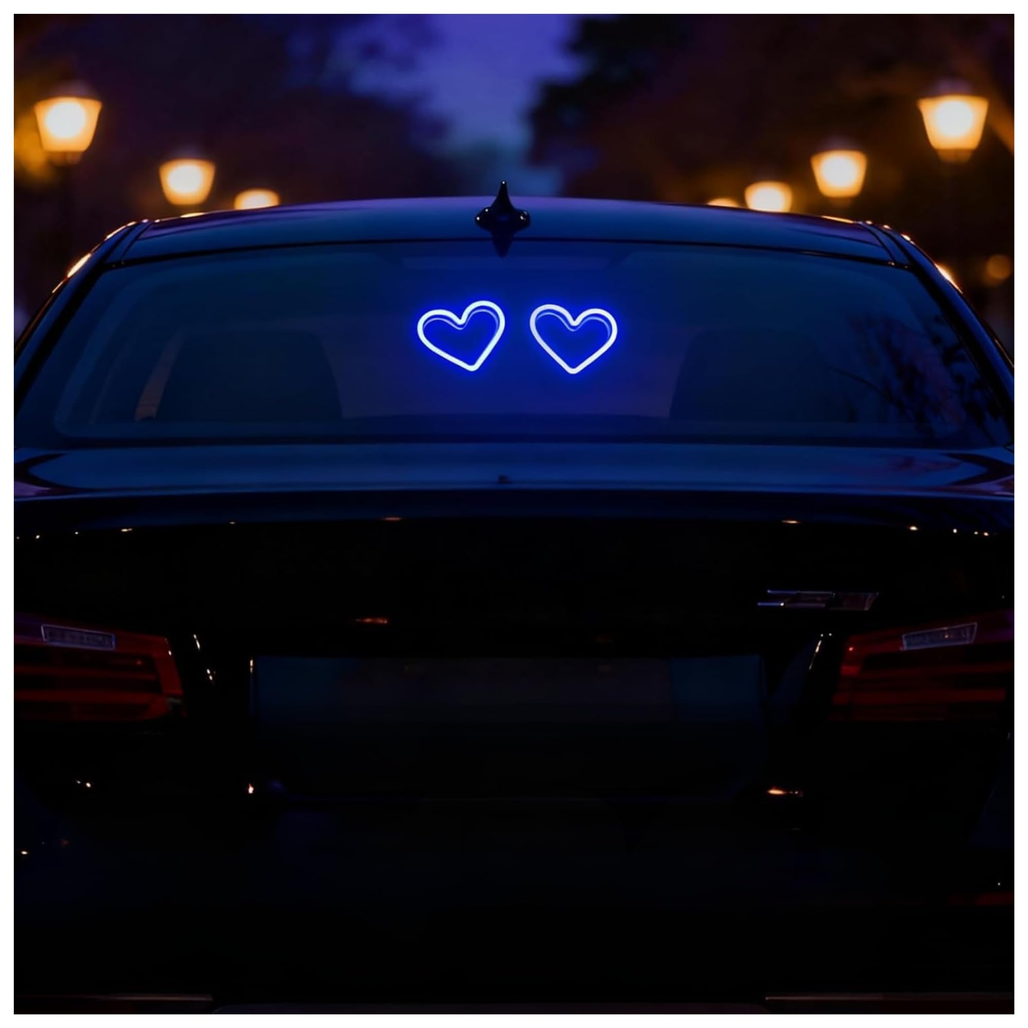 Heart Shape LED Car Window Light with Suction Cups, USB Cable, Light & Vibration Induction, Blue Light (Pack of 1)-image-41