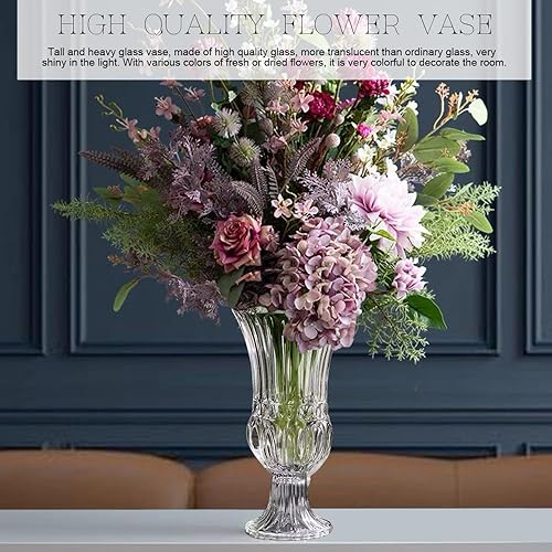 Miniatura 3 de Jarrón de cristal transparente de 11.6 pulgadas de alto, florero de plantas de arte. Decorativo para el hogar, oficina, boda, fiesta, celebrar,