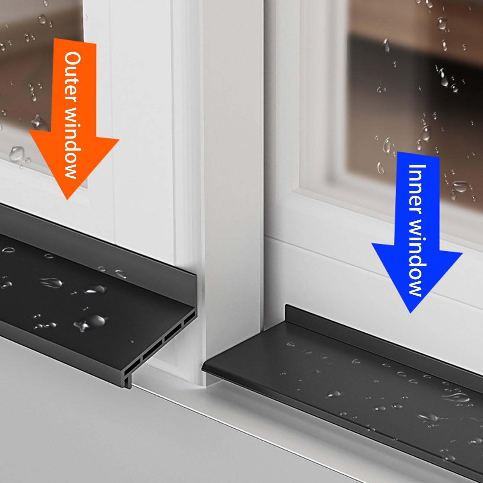 Tiras Lluvia Para Alféizar Ventana Vierteaguas Para Goteras, Barrera De Lluvia Autoadhesiva Para Ventanas, Burletes Para Ventanas Y Protectores Contra La Lluvia