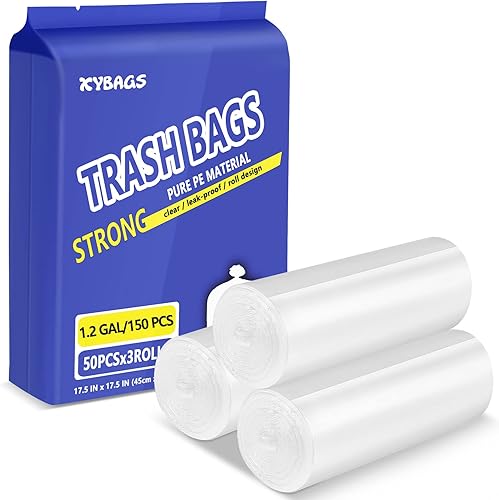 Mini bolsas de basura de 0.5 galones, bolsas de basura pequeñas, 11.8 x 11.8 pulgadas, se adaptan a mini bote de basura de 2 litros, 4 rollos, 200