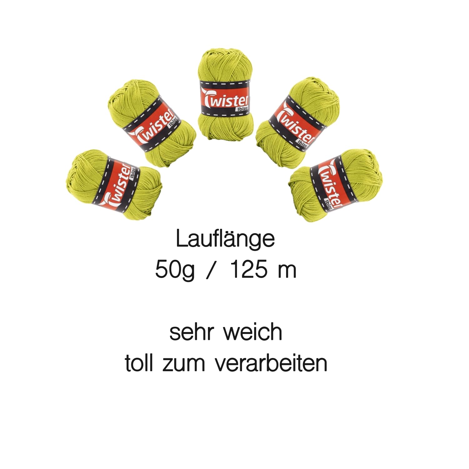 Handstrickgarn Häkelgarn Baumwollgarn Stricken Haekeln Basteln 5x50g Fb.72 apfel inkl.Zippbeutel