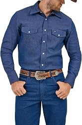 Wrangler Men's Ms70719 Button down shirts, Indigo, XL UK