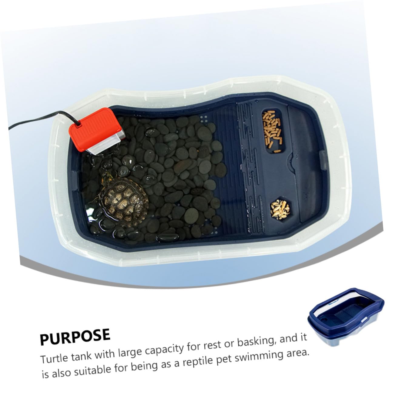 SUPVOX Terrario de Tortugas Plataforma de Secado y Tanque de Agua Doble, Plástico Resistente a Golpes y Desgaste para Alimentación y Hibernación