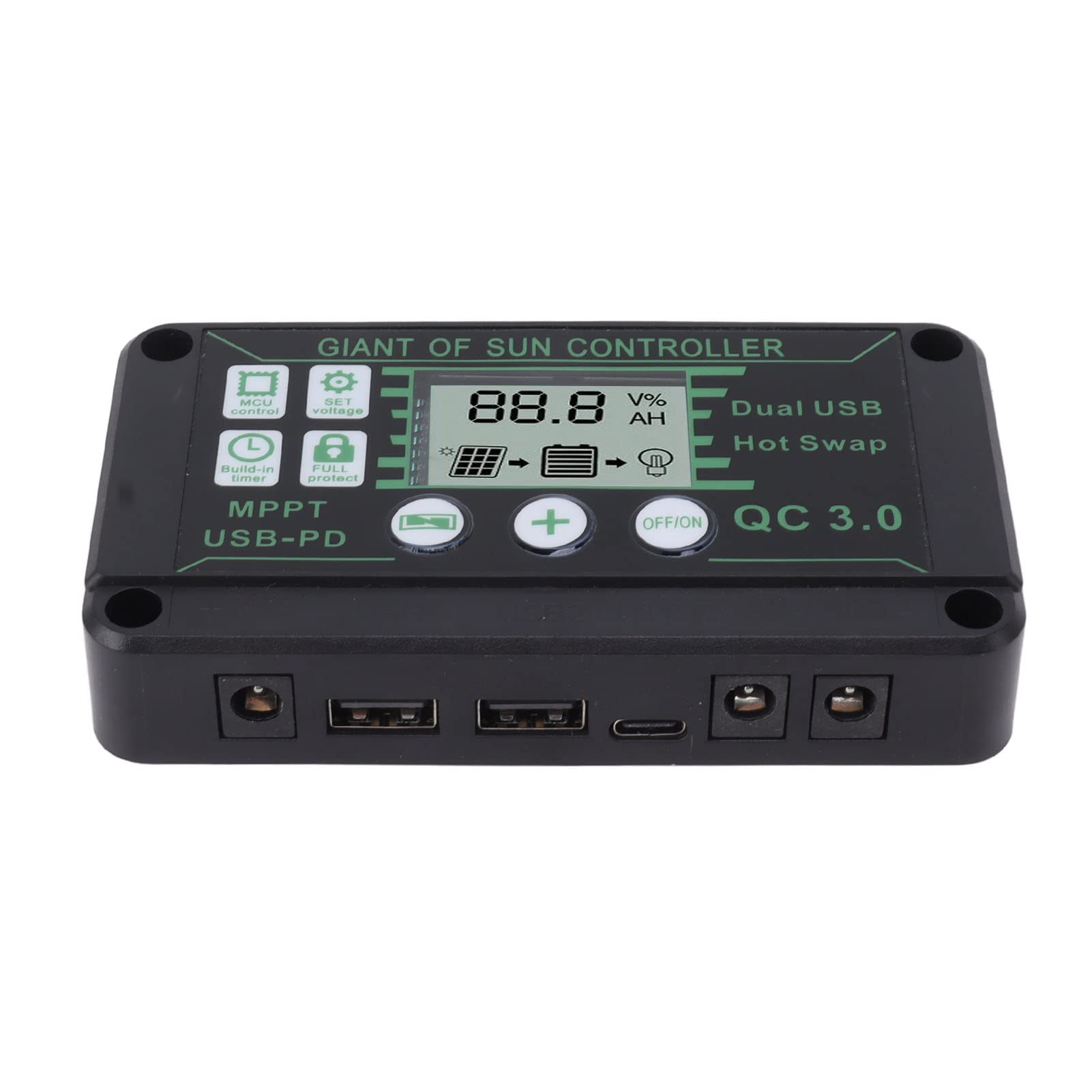 Jiawu Contrôleur de Charge Solaire MPPT, Mise au Point Automatique 12 V 24 V 10 A 20 A 30 , Régulateur Solaire pour Camping-car, Remorques, Bateaux avec Protection Intelligente, Matériau ABS à Haute