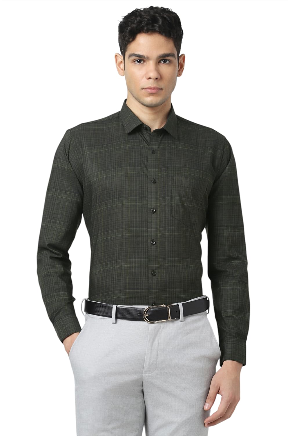 van heusen Men Polycotton Checkered Slim Fit Shirt-picture-11