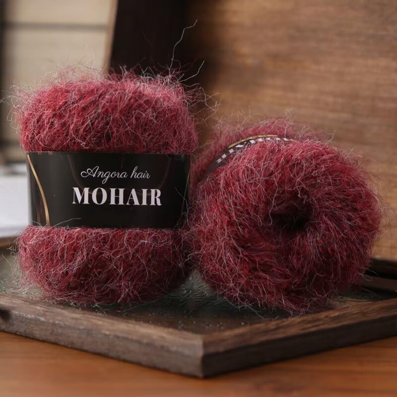 25g/Roll Alpaca Wool Mohair Yarn Ease Thick & Quick Yarn, Soft and Bulky Yarns for Knitting, Crocheting, and Crafting-1 Roll