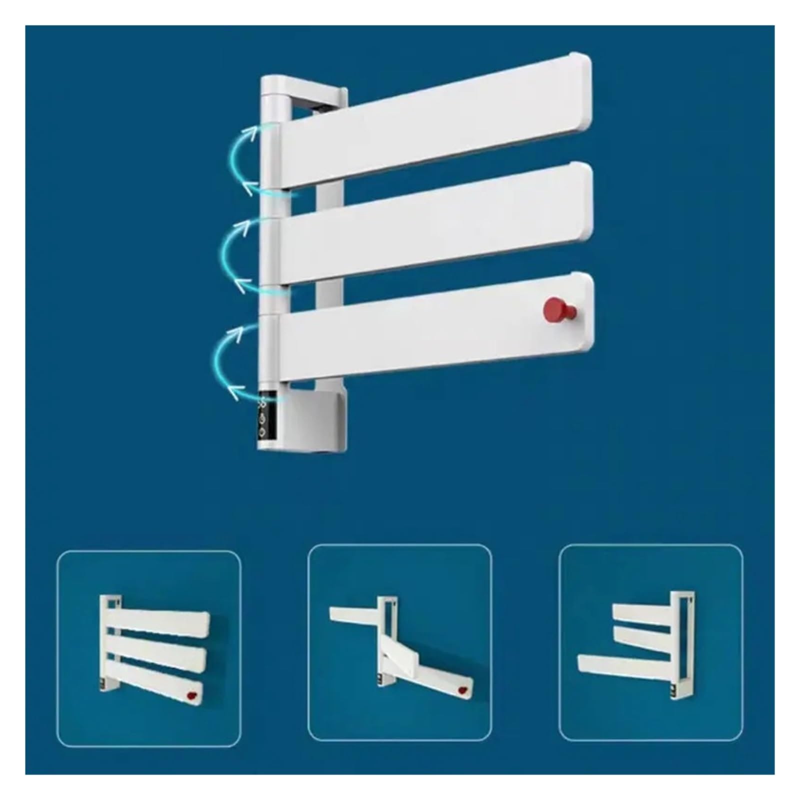 Portasciugamani Riscaldanti Elettrici Controllo Intelligente della Temperatura Portaoggetti da Bagno Scaldasalviette Leggeri for Uso Domestico(White Basic Style)