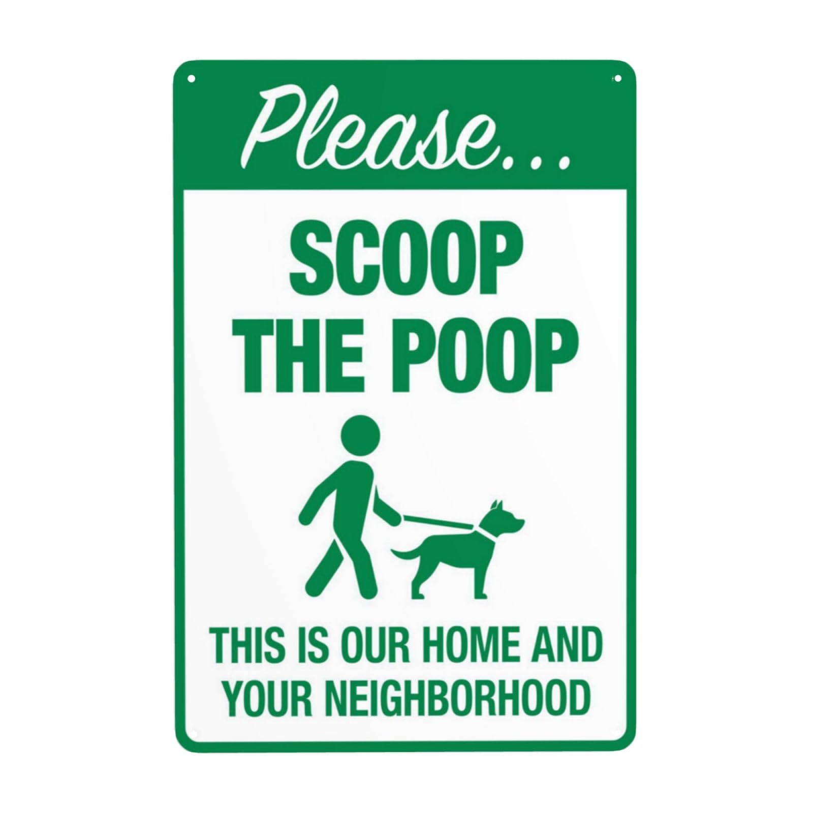 Neighborhood Civilization Retro Sign, Warm Reminder Clean Up Pet Feces Maintain Community Clean Environment 8x12 Inch