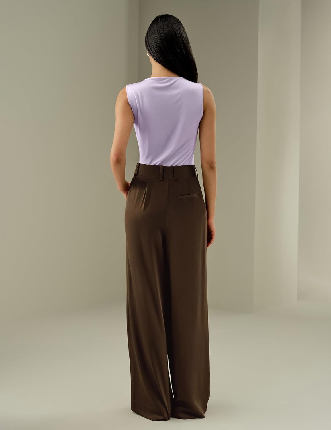 LilySilk Women Pure Silk T-Shirt Sleeveless Slim Fit Cowl Neck Tank Top Silk Jersey Shirt - Image 2