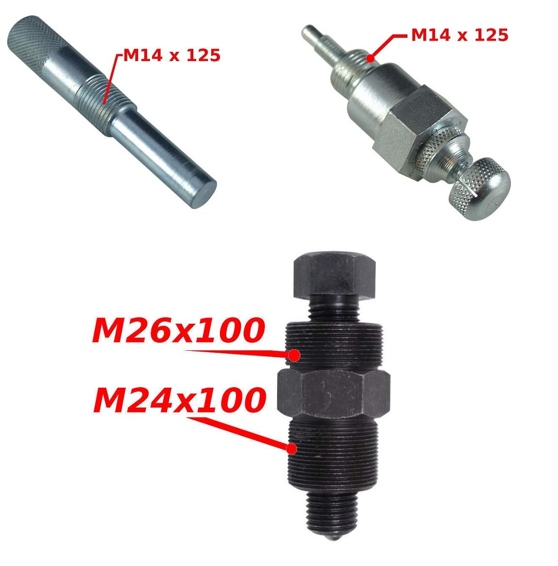 cyclingcolors Mallette Outil REGLAGE Moteur MOBYLETTE MBK 41 51 : ARRACHE Volant MAGNETIQUE 24MM x100 + 26MM x100 + Bloque Piston + PIGE Calage Reparation