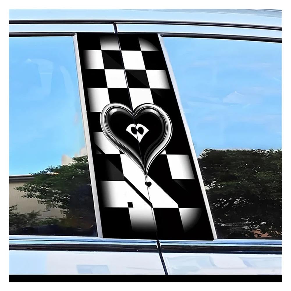 Dabhuoc One Color Car Parts 2Pcs Car Window Pillar Stickers Heart Scratch Protection