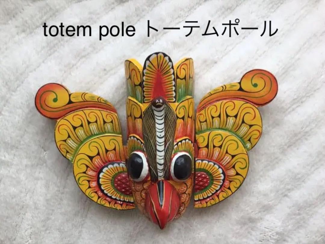 Amazon.co.jp: トーテムポール 木製 totem pole 約30.5x19.5x8cm 