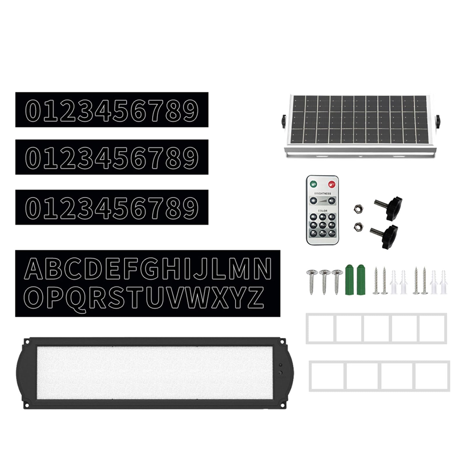 Solar Houses Number Plaques with Remote Control & Bright LED Lamp Waterproof Houses Sign for Outdoor Use Remote Control Doorplate Light